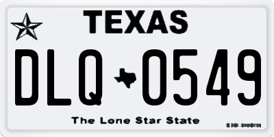 TX license plate DLQ0549