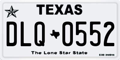 TX license plate DLQ0552