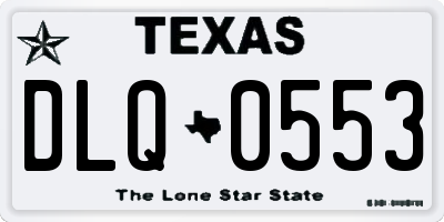 TX license plate DLQ0553