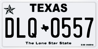 TX license plate DLQ0557