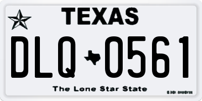 TX license plate DLQ0561