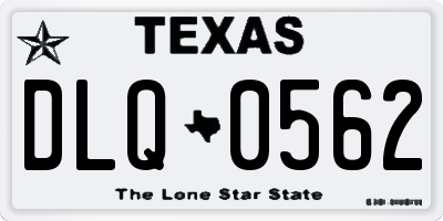 TX license plate DLQ0562