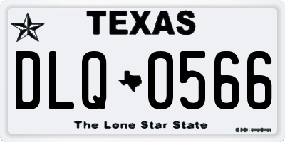 TX license plate DLQ0566