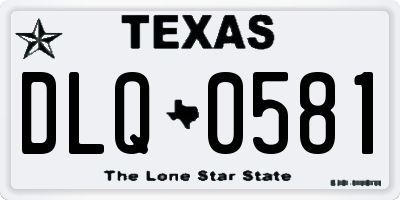 TX license plate DLQ0581
