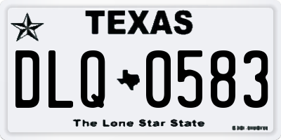 TX license plate DLQ0583
