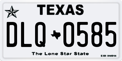 TX license plate DLQ0585
