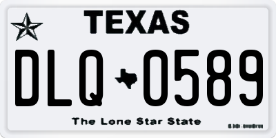 TX license plate DLQ0589