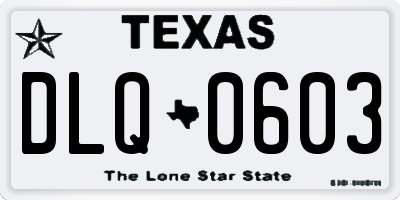TX license plate DLQ0603