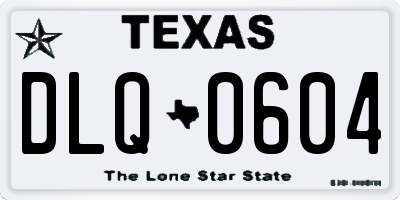 TX license plate DLQ0604