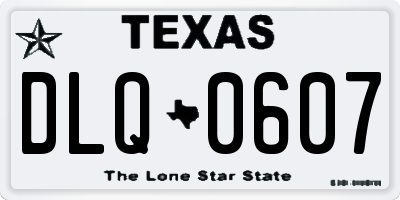TX license plate DLQ0607