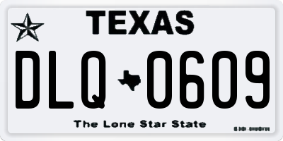 TX license plate DLQ0609