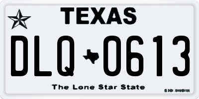 TX license plate DLQ0613