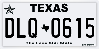 TX license plate DLQ0615