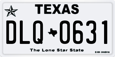 TX license plate DLQ0631