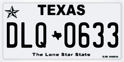 TX license plate DLQ0633