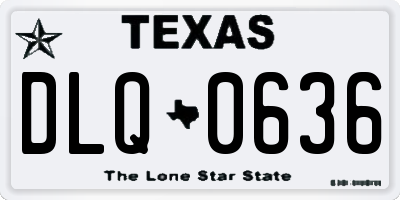 TX license plate DLQ0636