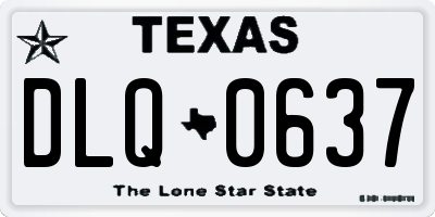 TX license plate DLQ0637