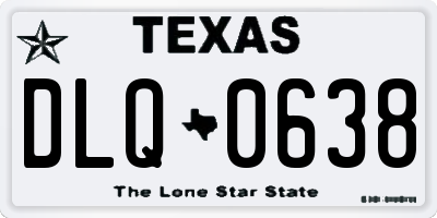 TX license plate DLQ0638