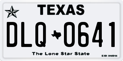 TX license plate DLQ0641