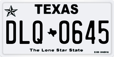 TX license plate DLQ0645
