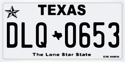 TX license plate DLQ0653