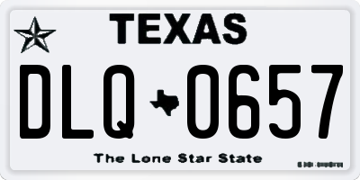 TX license plate DLQ0657