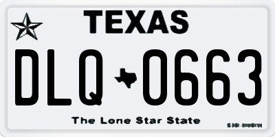 TX license plate DLQ0663