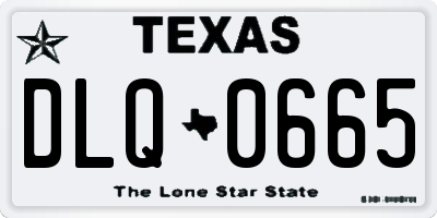 TX license plate DLQ0665