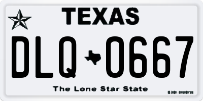 TX license plate DLQ0667
