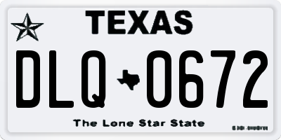 TX license plate DLQ0672