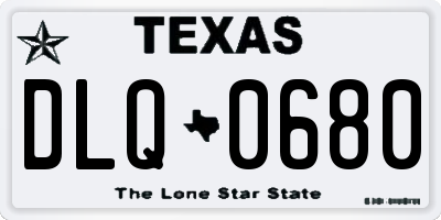 TX license plate DLQ0680