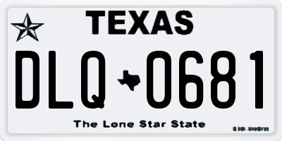 TX license plate DLQ0681