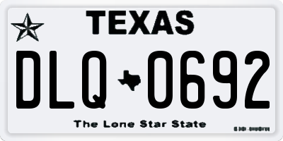 TX license plate DLQ0692