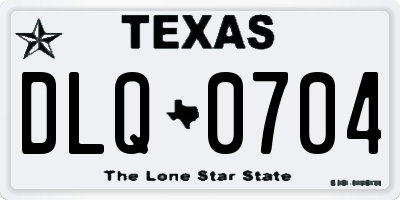 TX license plate DLQ0704