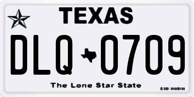 TX license plate DLQ0709
