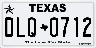 TX license plate DLQ0712