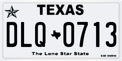 TX license plate DLQ0713