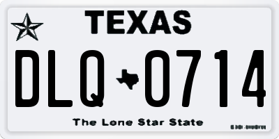 TX license plate DLQ0714
