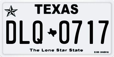 TX license plate DLQ0717