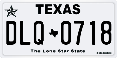TX license plate DLQ0718