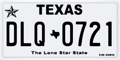 TX license plate DLQ0721