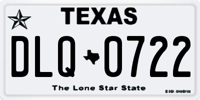 TX license plate DLQ0722