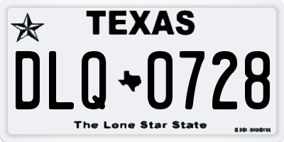 TX license plate DLQ0728