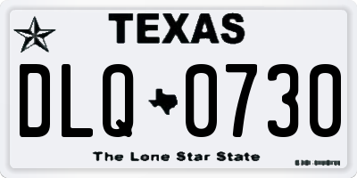 TX license plate DLQ0730