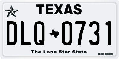 TX license plate DLQ0731