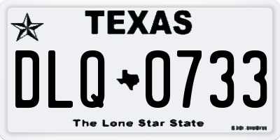 TX license plate DLQ0733