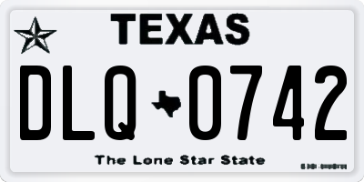 TX license plate DLQ0742