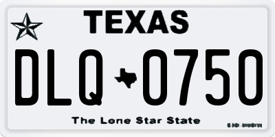TX license plate DLQ0750