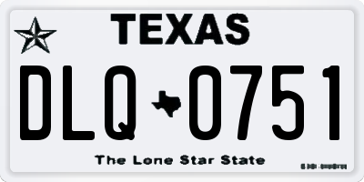 TX license plate DLQ0751