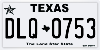 TX license plate DLQ0753